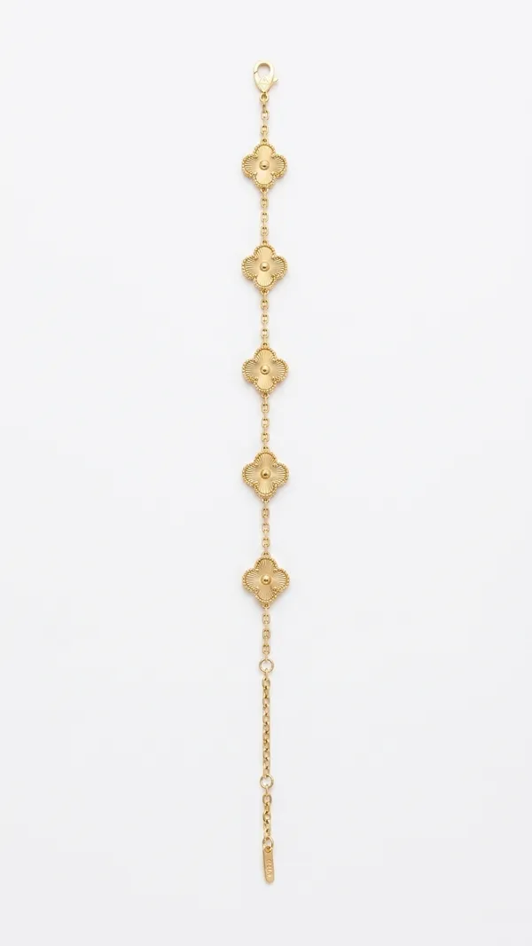 Storie_Taylor_Elegant_18K_Gold_Plated_5-Motif_Clover_Leaf_Bracelet_for_Women_&_Girls