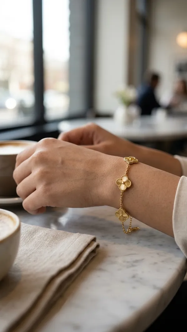 Storie_Taylor_Elegant_18K_Gold_Plated_5-Motif_Clover_Leaf_Bracelet_for_Women_&_Girls