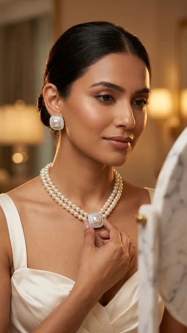 Storie_Taylor_Elegant_Double_Layer_Pearl_Necklace_Set_with_Square_Stud_Earrings_for_Women_&_Girls_|_Vintage_Baroque_Style_Faux_Pearl_Choker_Jewelry_Set
