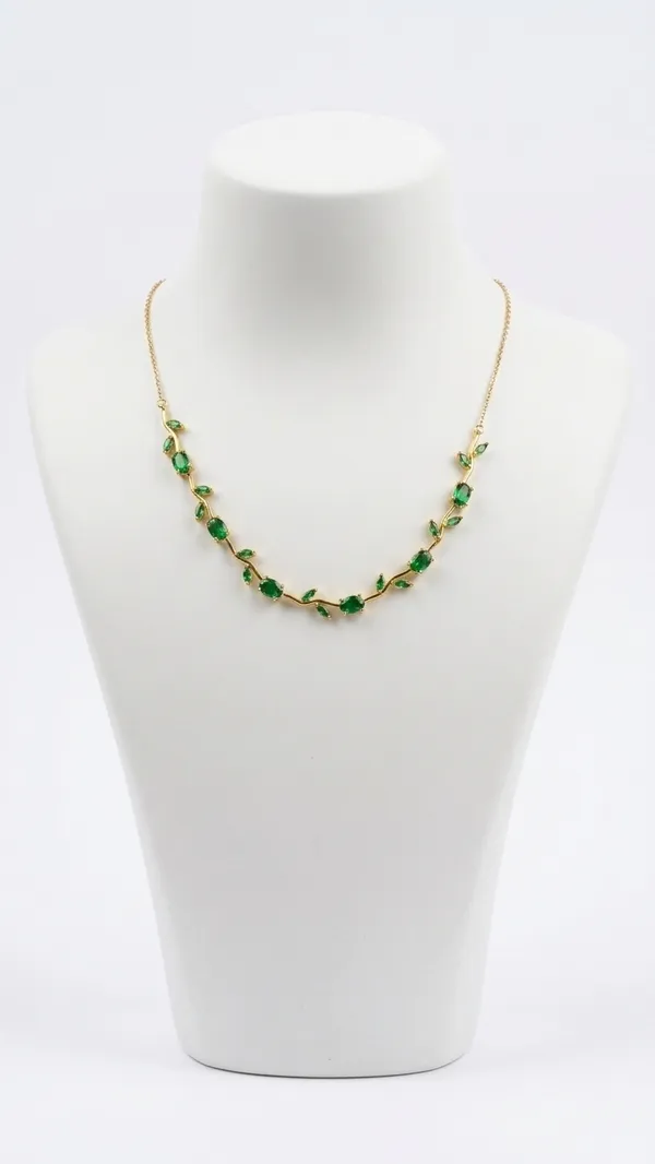 Storie_Taylor_Elegant_Emerald_Green_Leaf_Vine_Necklace