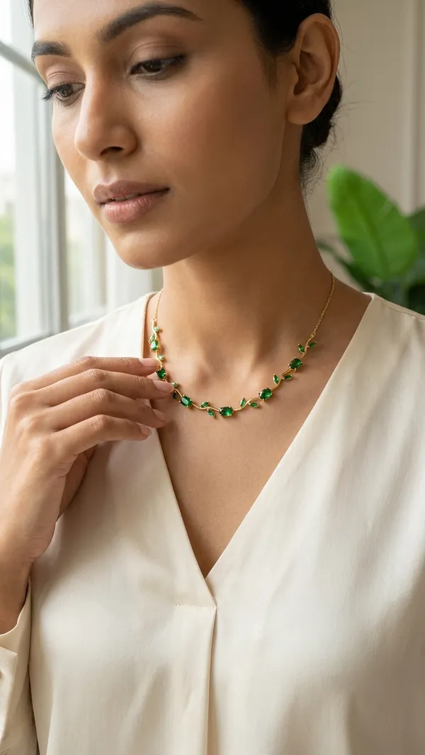 Storie_Taylor_Elegant_Emerald_Green_Leaf_Vine_Necklace