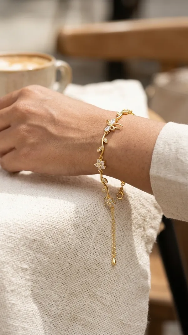 Storie_Taylor_Gold-Plated_Crystal_Floral_&_Butterfly_Bracelet