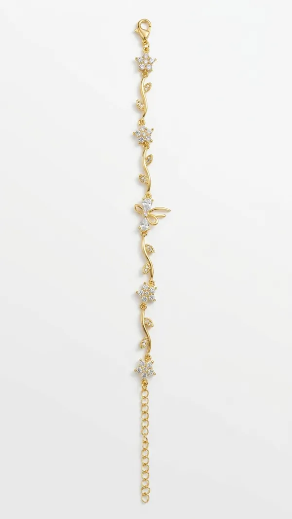Storie_Taylor_Gold-Plated_Crystal_Floral_&_Butterfly_Bracelet