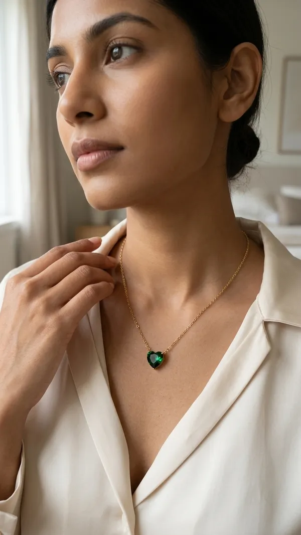 Storie_Taylor_Gold-Plated_Emerald_Green_Heart_Pendant_Necklace