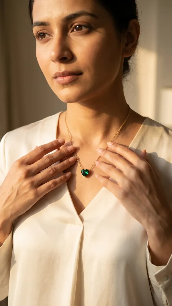 Storie_Taylor_Gold-Plated_Emerald_Green_Heart_Pendant_Necklace