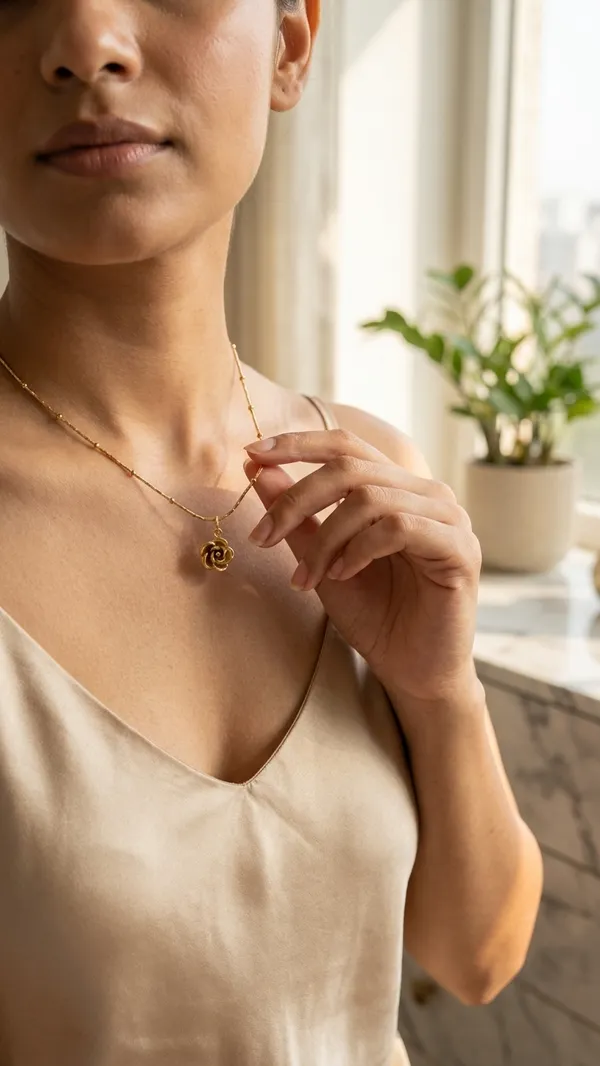 Storie_Taylor_Gold-Plated_Rose_Pendant_Necklace_with_Beaded_Chain
