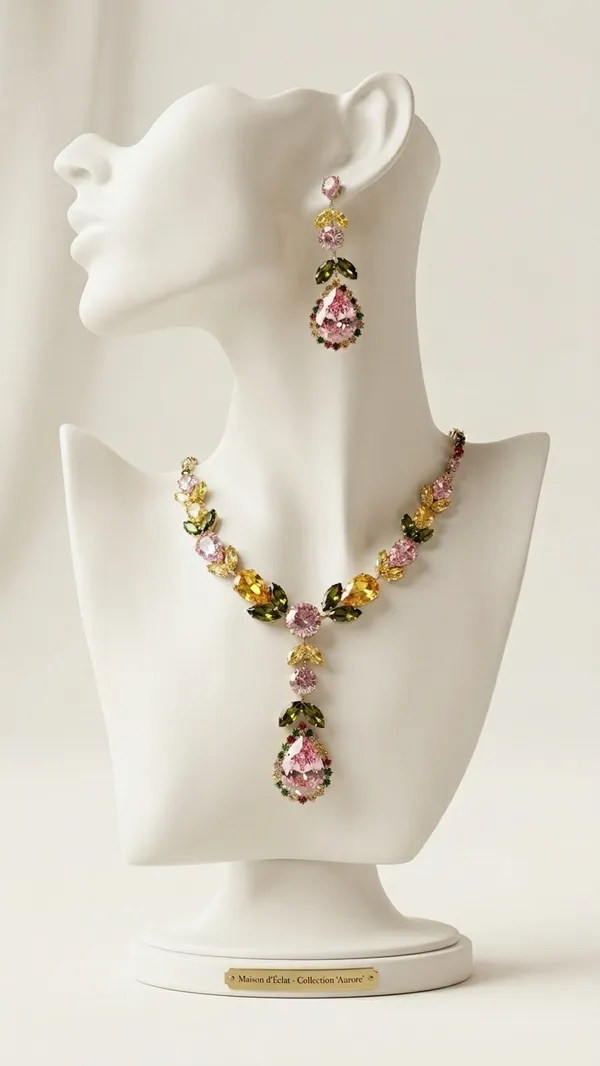 Storie_Taylor_Golden_Honey_Floral_Crystal_Necklace_Set_|_Amber_Stone_Champagne_Wedding_Jewelry_with_Long_Tassel_Earrings