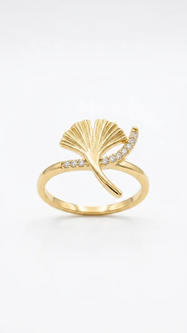 Storie_Taylor_Luxury_18K_Gold_Plated_Ginkgo_Leaf_Ring_for_Women_|_Adjustable_Minimalist_Nature-Inspired_Cubic_Zirconia_Brass_Finger_Ring_|_Premium_Fashion_Jewelry