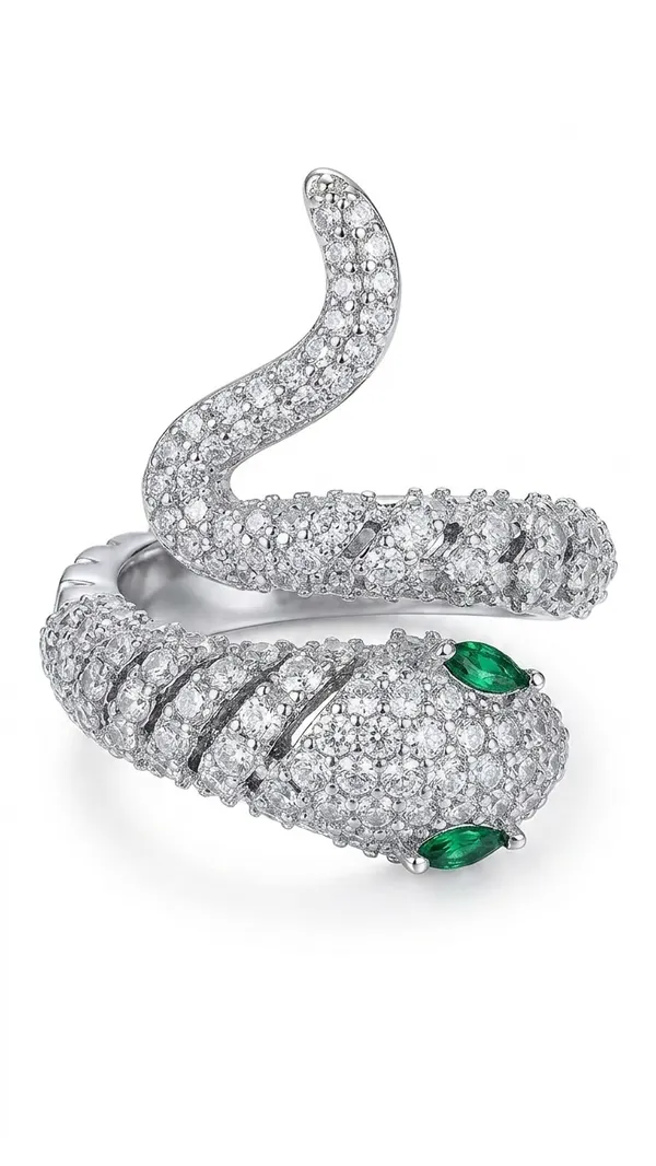 Storie_Taylor_Luxury_Silver-Plated_Cubic_Zirconia_Emerald-Eyed_Snake_Ring_for_Women