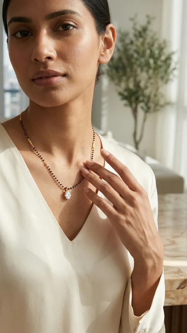 Storie_Taylor_Premium_Oval_Solitaire_Mangalsutra_-_Modern_Gold-Plated_Black_Bead_Chain_with_Crystal_Pendant