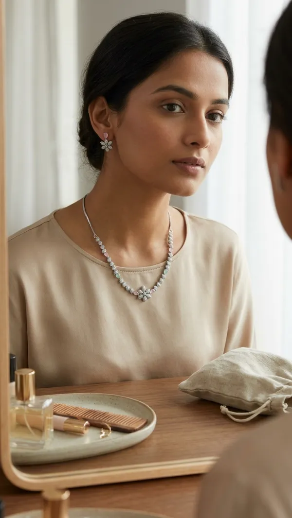 Storie_Taylor_Rhodium-Plated_American_Diamond_Floral_Necklace_Set_|_Pastel_Pink_&_Mint_Green_Stone_Jewelry_Set_with_Earrings
