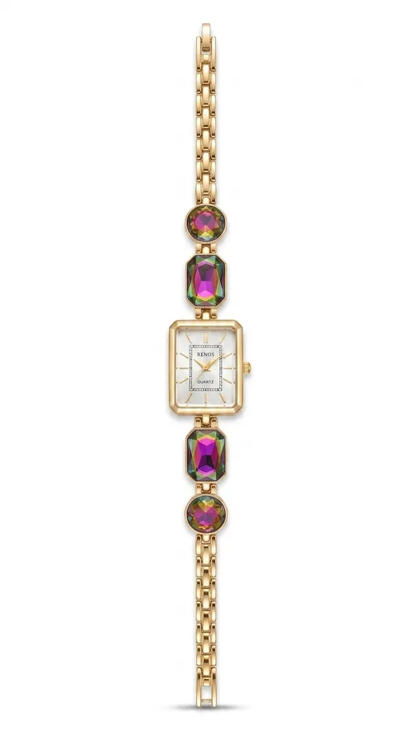 Storie_Taylor_Women_Gold-Plated_Emerald-Cut_Rainbow_Crystal_Bracelet_Watch