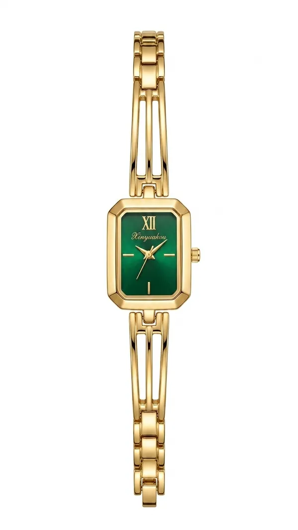 Storie_Taylor_Women_Gold-Plated_Emerald_Green_Rectangular_Dial_Bracelet_Watch