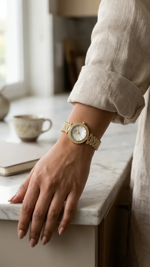 Storie_Taylor_Women_Gold-Plated_Iridescent_Rainbow_Crystal_Rectangular_Watch