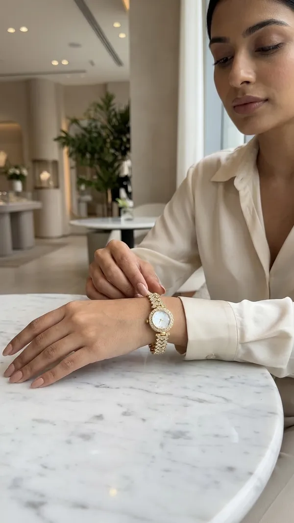 Storie_Taylor_Women_Gold-Plated_Iridescent_Rainbow_Crystal_Rectangular_Watch