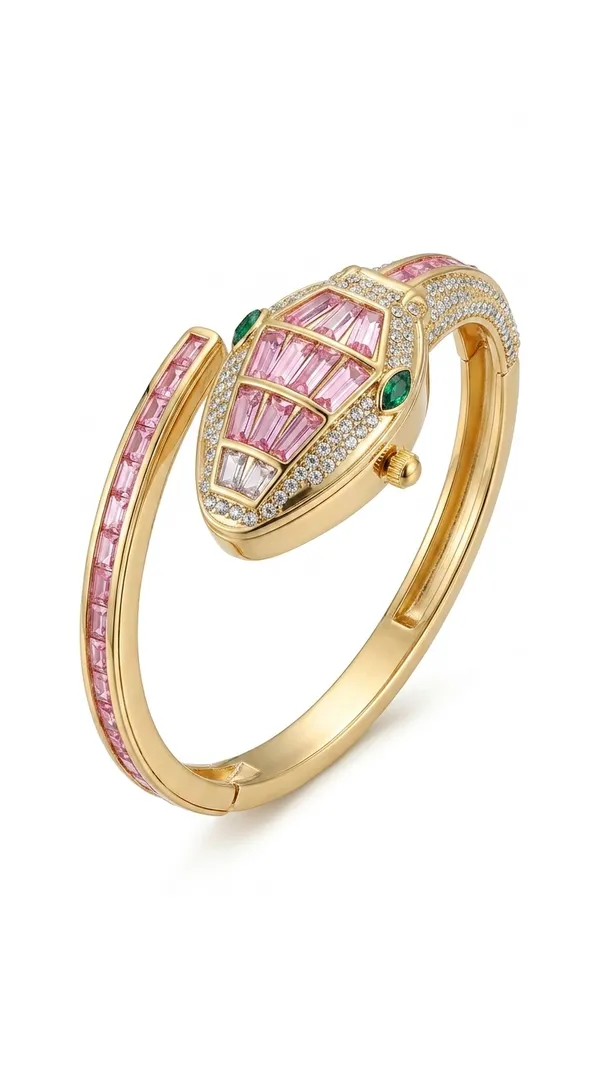 Storie_Taylor_Women_Gold-Plated_Luxury_Serpent_Snake_Bangle_Cuff_Watch