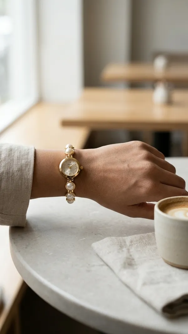 Storie_Taylor_Women_Gold-Plated_Mother-of-Pearl_Dial_Round_Pearl_Bracelet_Watch