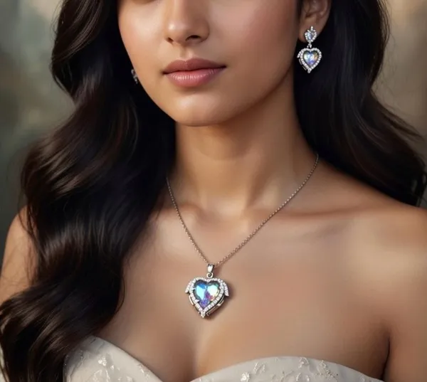 White_Metal_With_Crystal_Pendant_Set_For_Women