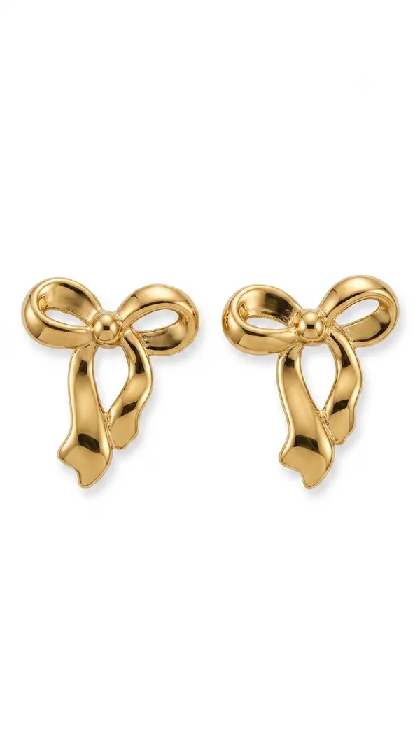 Trendy_Gold_Bow_Stud_Earrings_for_Women_|_Premium_Korean_Style_Statement_Earrings