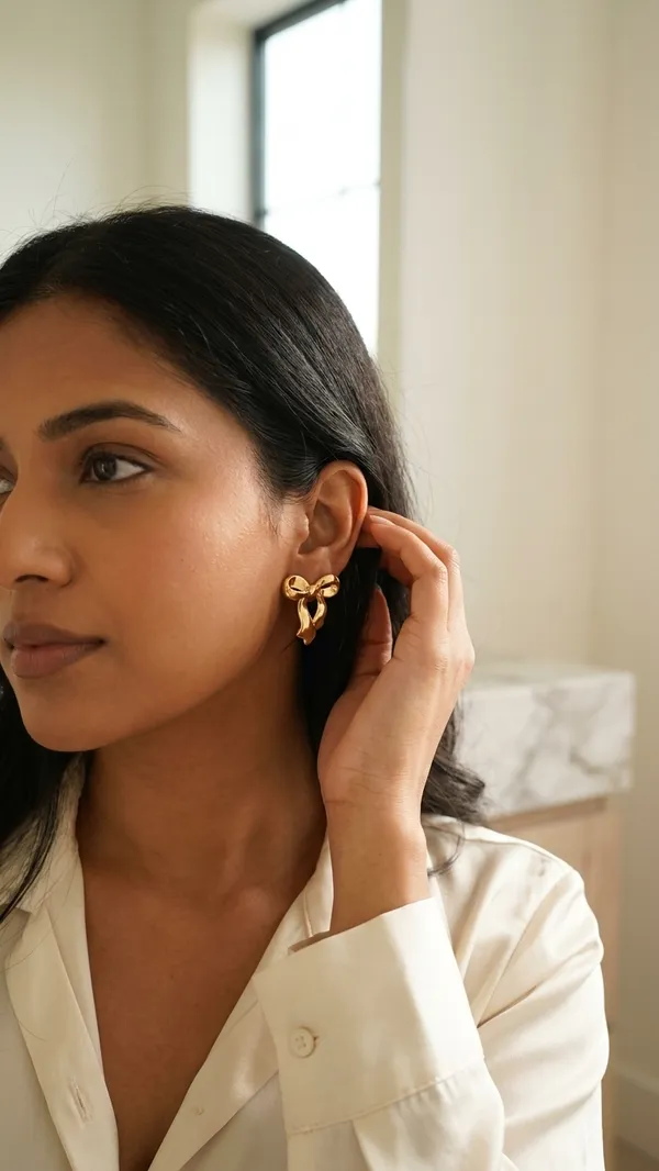 Trendy_Gold_Bow_Stud_Earrings_for_Women_|_Premium_Korean_Style_Statement_Earrings