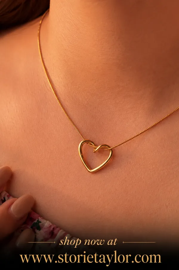 Women’s_Gold_Plated_Open_Heart_Pendant_Necklace_with_Snake_Chain_|_Korean_Style_|_Daily_Wear_Fashion_Jewellery