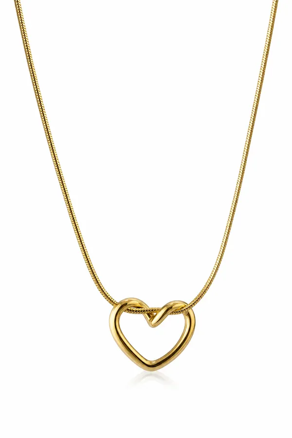 Women’s_Gold_Plated_Open_Heart_Pendant_Necklace_with_Snake_Chain_|_Korean_Style_|_Daily_Wear_Fashion_Jewellery