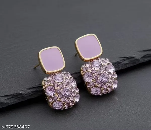 Elegant_Purple_Stone_Stud_Drop_Earrings
