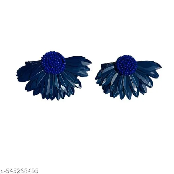 Handmade_Blue_Floral_Beaded_Earrings_For_Women_And_Girls