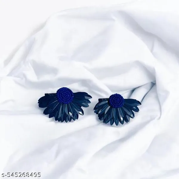 Handmade_Blue_Floral_Beaded_Earrings_For_Women_And_Girls