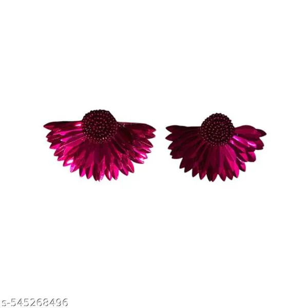 Handmade_Red_Floral_Beaded_Earrings_|_Trendy_Handcrafted_Jewellery