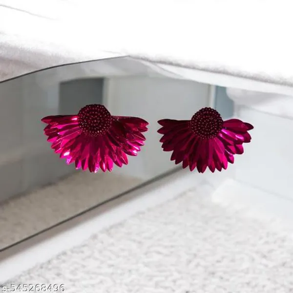 Handmade_Red_Floral_Beaded_Earrings_|_Trendy_Handcrafted_Jewellery