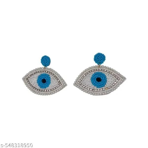 Blue_And_White_Pearl_Design_Trendy_Evil_Eye_Beaded_Statement_Earrings