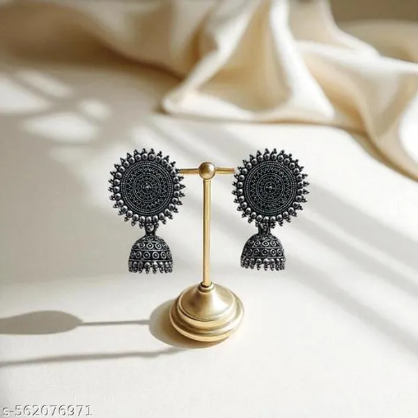 Trendy_Oxidised_Silver_Jhumka_Earrings_For_Women_And_Girls