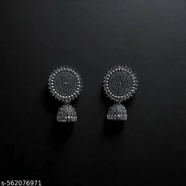 Trendy_Oxidised_Silver_Jhumka_Earrings_For_Women_And_Girls