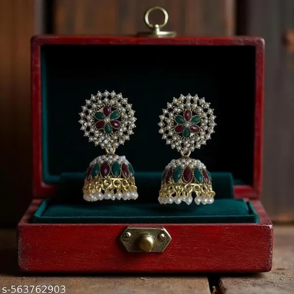 Traditional_Kundan_Pearl_Studded_Jhumka_Earrings