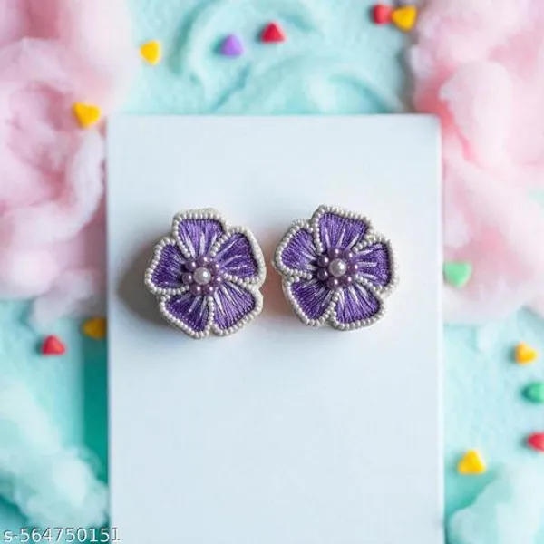 Handcrafted_Floral_Embroidered_Earrings_For_Women_And_Girls
