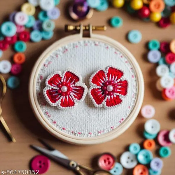 Handcrafted_Floral_Embroidered_Earrings_For_Women_And_Girls