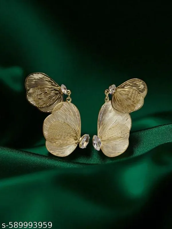 Stylish_Gold_Plated_Butterfly_Petal_Wire_Earrings