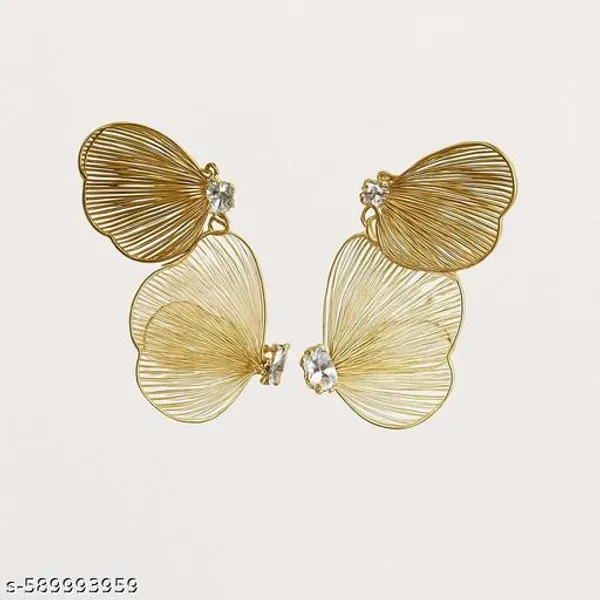 Stylish_Gold_Plated_Butterfly_Petal_Wire_Earrings