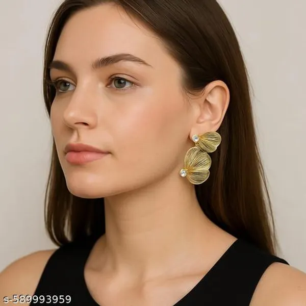 Stylish_Gold_Plated_Butterfly_Petal_Wire_Earrings