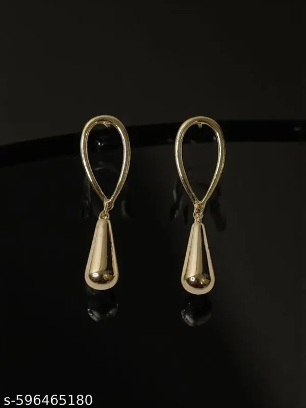 Trendy_Gold_Plated_Teardrop_Earrings_For_Women_And_Girls