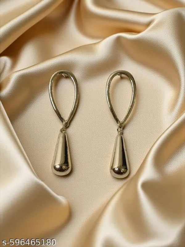 Trendy_Gold_Plated_Teardrop_Earrings_For_Women_And_Girls
