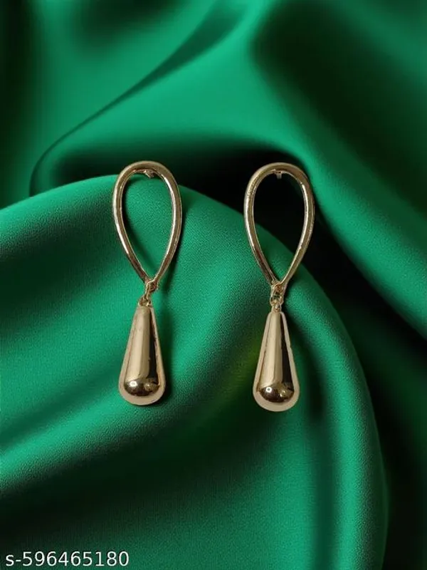 Trendy_Gold_Plated_Teardrop_Earrings_For_Women_And_Girls