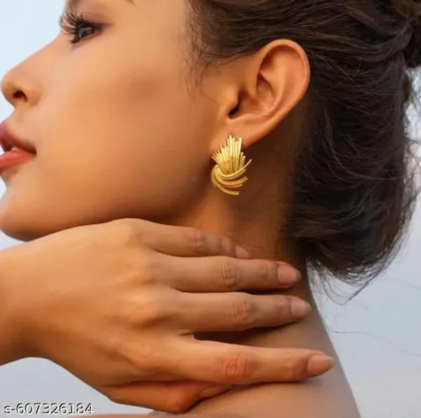 Gold_Plated_Twisted_Design_Earrings_For_Women_And_Girls
