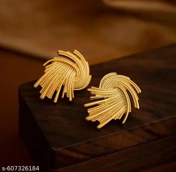 Gold_Plated_Twisted_Design_Earrings_For_Women_And_Girls