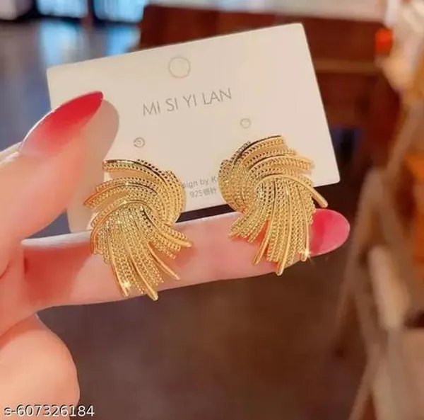 Gold_Plated_Twisted_Design_Earrings_For_Women_And_Girls
