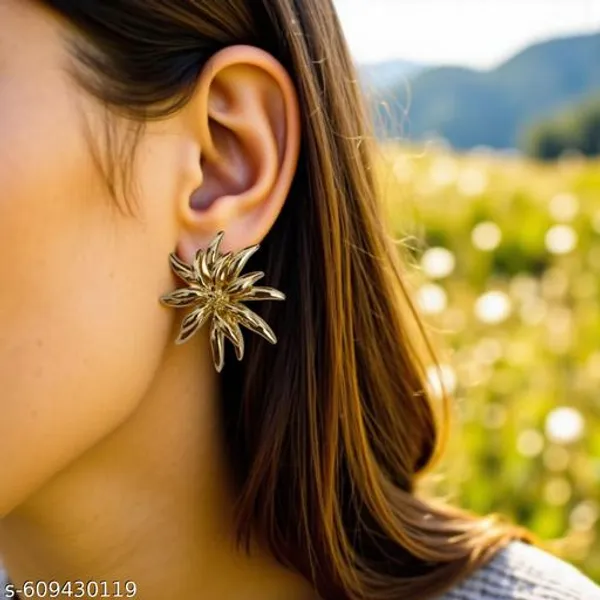 Trendy_Golden_Floral_Earrings_For_Women_And_Girls
