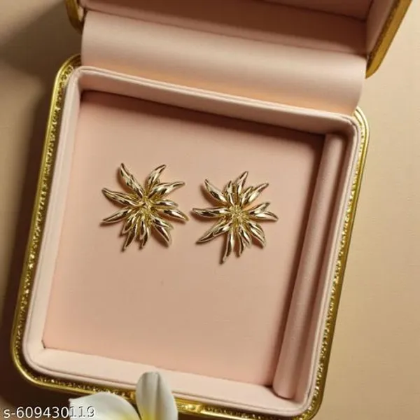 Trendy_Golden_Floral_Earrings_For_Women_And_Girls