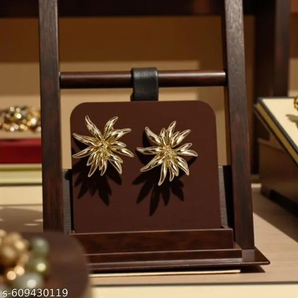 Trendy_Golden_Floral_Earrings_For_Women_And_Girls