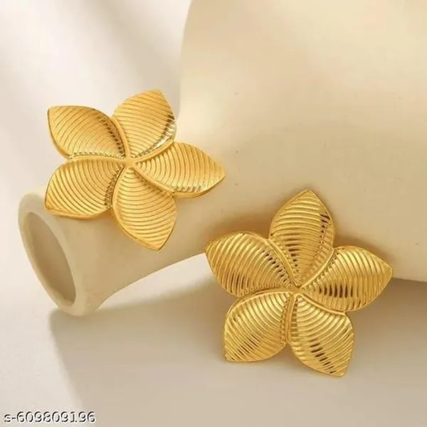 Elegant_Gold_Plated_Floral_Earrings_For_Women_And_Girls